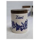 Set of 5 Schramberg Spice Jars with Floral Design