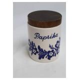 Set of 5 Schramberg Spice Jars with Floral Design