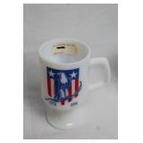 Pair of Bicentennial 1976 Commemorative Milk Glass Mugs
