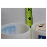 Pair of Bicentennial 1976 Commemorative Milk Glass Mugs