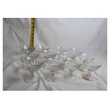 Set of 12 Clear Glass Dessert Cups with Swirl Design