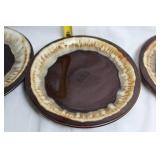 Set of 7 Pfaltzgraff Brown Drip Stoneware Plates