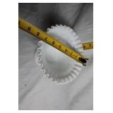 Pair of Vintage Milk Glass and Frosted Glass Compotes