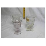 Set of 3 Vintage Glass Sugar Bowls and Creamer