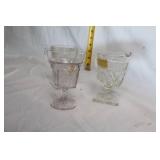 Set of 3 Vintage Glass Sugar Bowls and Creamer