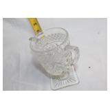 Set of 3 Vintage Glass Sugar Bowls and Creamer