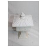 Pair of Milk Glass Candy Dishes with Lids