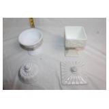 Pair of Milk Glass Candy Dishes with Lids