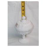 Pair of Milk Glass Candy Dishes with Lids