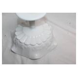 Pair of Westmoreland Milk Glass Compotes with Paneled Grape Design