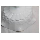 Pair of Westmoreland Milk Glass Compotes with Paneled Grape Design