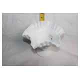 Pair of Westmoreland Milk Glass Compotes with Paneled Grape Design