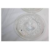 Set of 6 Glass Dessert Plates with Starburst Design