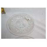 Set of 6 Glass Dessert Plates with Starburst Design