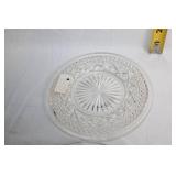 Set of 6 Glass Dessert Plates with Starburst Design