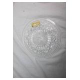 Set of 6 Glass Dessert Plates with Starburst Design