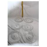 Set of 5 Elegant Clear Glass Swirl Pattern Plates