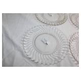 Set of 5 Elegant Clear Glass Swirl Pattern Plates