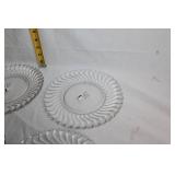 Set of 5 Elegant Clear Glass Swirl Pattern Plates