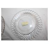 Set of 5 Elegant Clear Glass Swirl Pattern Plates