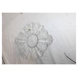 Elegant Patterned Glass Platter with Floral Etchings