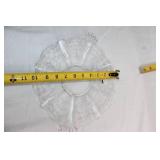 Elegant Patterned Glass Platter with Floral Etchings