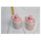 Vintage USA Pink Ceramic Salt and Pepper Shakers Set