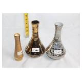 Set of 3 Stangl Pottery Vases with 22K Gold and Colonial Silver Designs
