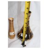 Set of 3 Stangl Pottery Vases with 22K Gold and Colonial Silver Designs