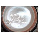 Set of 3 Stangl Pottery Vases with 22K Gold and Colonial Silver Designs