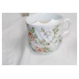 Set of 2 Vintage German Mustache Cups with Floral Patterns