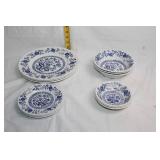 Set of 11 Wedgwood Blue Heritage Dinner and Soup Bowls