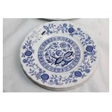 Set of 11 Wedgwood Blue Heritage Dinner and Soup Bowls