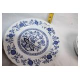 Set of 11 Wedgwood Blue Heritage Dinner and Soup Bowls