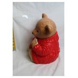 Ceramic Bear Cookie Jar with Red Sweater