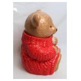 Ceramic Bear Cookie Jar with Red Sweater