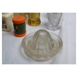 Collection of Vintage Salt and Pepper Shakers with Glass Citrus Juicers