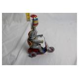 Vintage Tin Elephant Wind-Up Toy on Tricycle