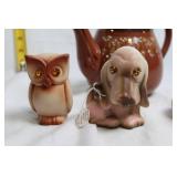 Set of Ceramic Teapot and 3 Animal Figurines