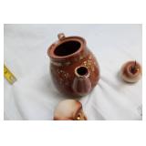 Set of Ceramic Teapot and 3 Animal Figurines