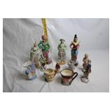 Collection of 10 Vintage Porcelain Figurines and Toby Mugs