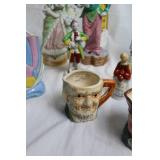 Collection of 10 Vintage Porcelain Figurines and Toby Mugs