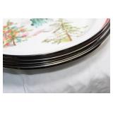 Collection of Vintage and Christmas-Themed Decorative Plates and Serveware