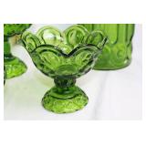 Set of 5 Moon and Star Green Glassware Collection