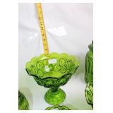 Set of 5 Moon and Star Green Glassware Collection