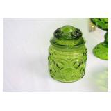 Set of 5 Moon and Star Green Glassware Collection