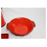 Vintage Metlox Red Rooster Ceramic Serving Set