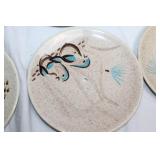 Set of 8 Red Wing Hand-Painted Oven-Proof Saucer Plates