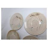 Set of 8 Red Wing Hand-Painted Oven-Proof Saucer Plates