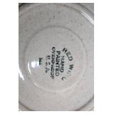 Set of 8 Red Wing Hand-Painted Oven-Proof Saucer Plates